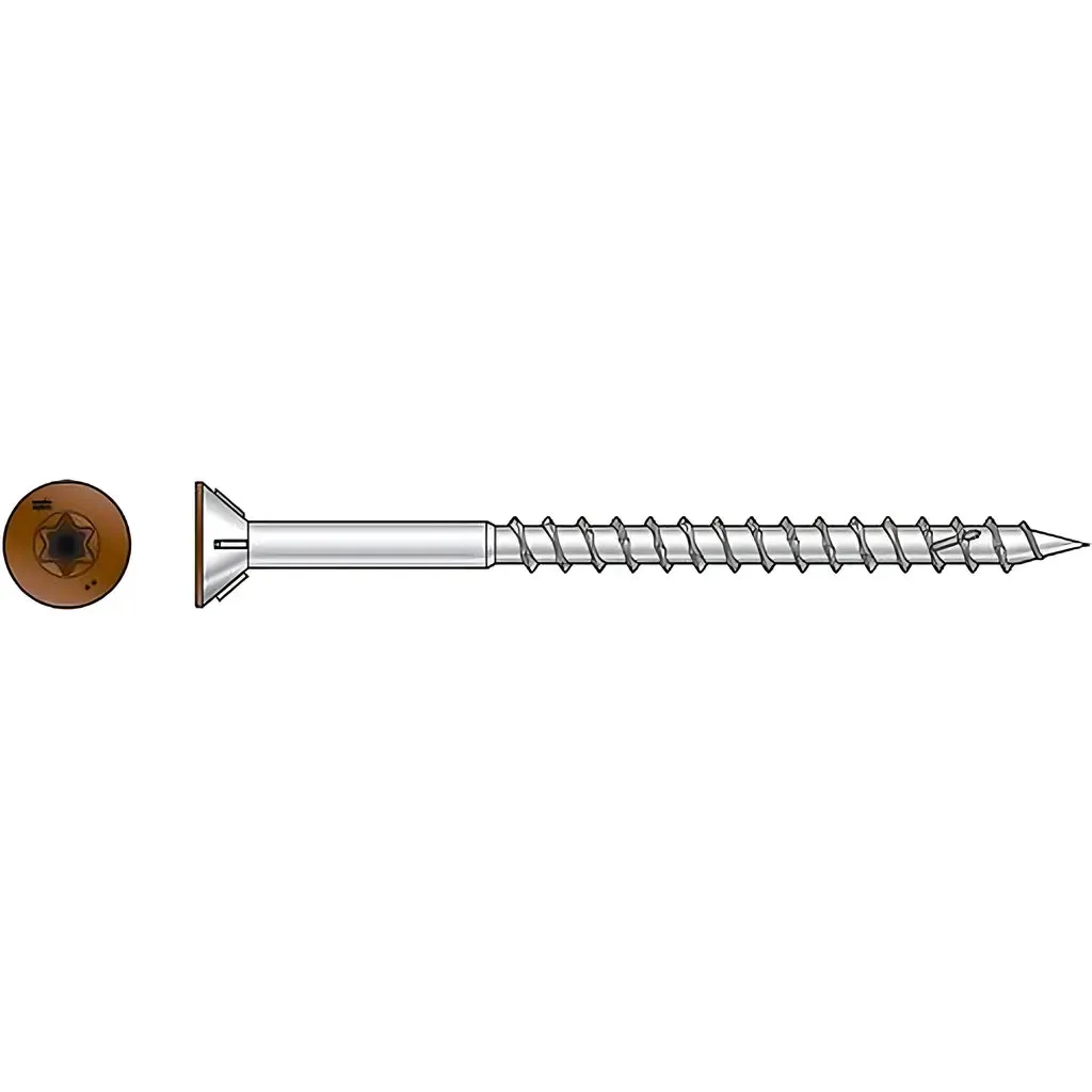 Deck-Drive DWP WOOD SS Screw - #10 x 3 in. T-25, Flat Head, Type 305, Tan 01 (350-Qty) (Pack of 6)