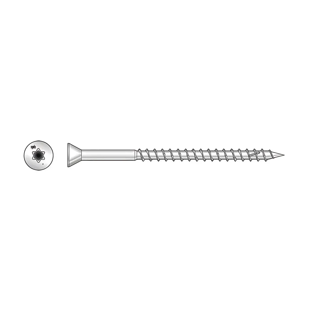 Deck-Drive DWP WOOD SS Screw - #7 x 2-1/4 in. T-15, Trim Head, Type 305 (100-Qty) (Pack of 5)