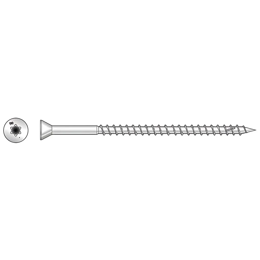 Deck-Drive DWP WOOD SS Screw - #7 x 3 in. T-15, Trim Head, Type 305 (350-Qty) (Pack of 6)