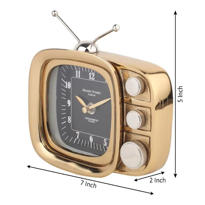 Dura Vintage TV Table Clock - Gold