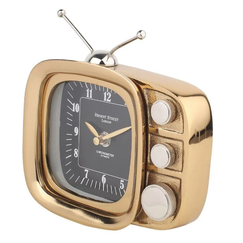 Dura Vintage TV Table Clock - Gold