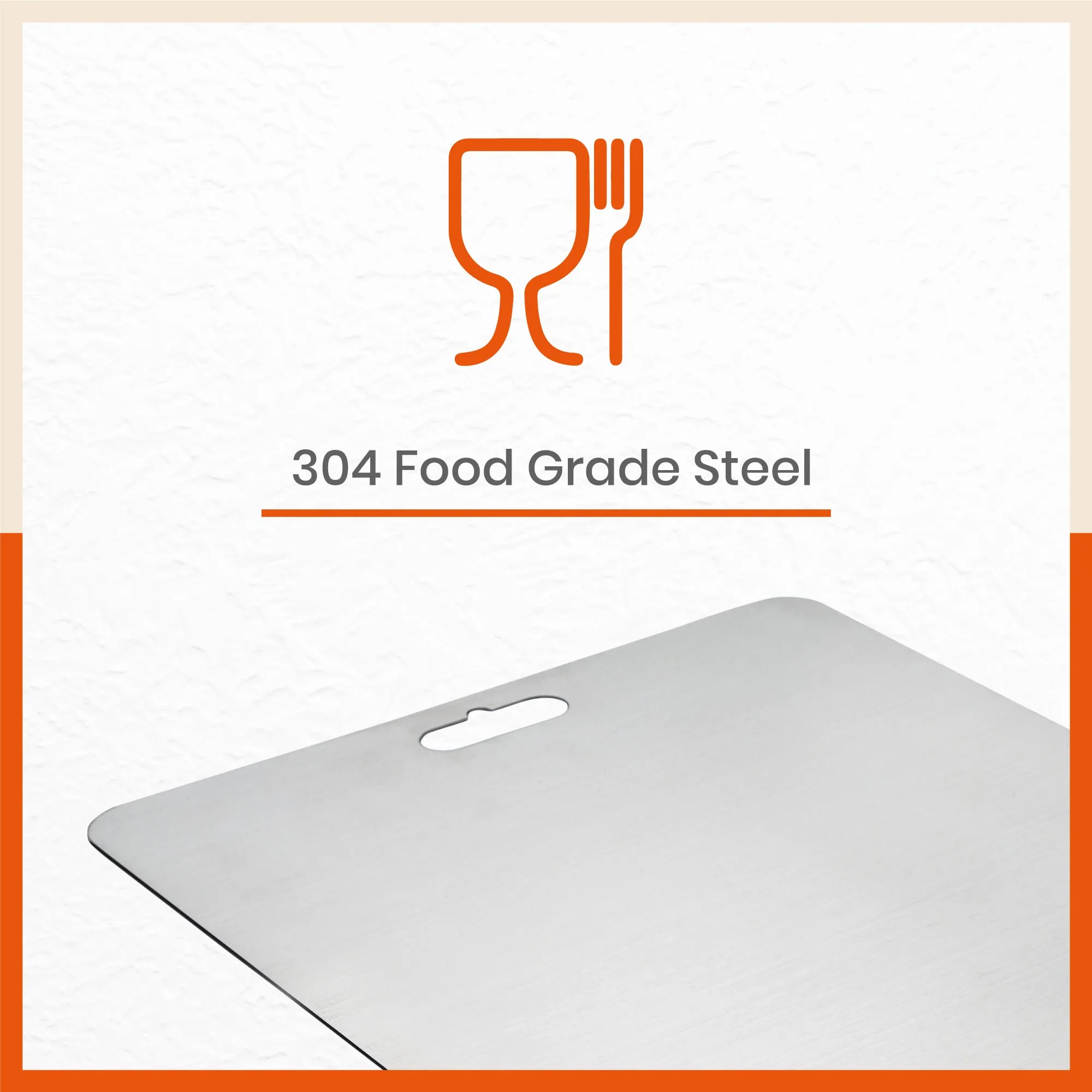 ENOX Stainless Steel Chopping Board | Small For Home (Size: 150mm x 200mm, Thickness: 1.5mm)