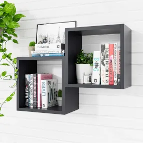 KABOON Floating Cube Shelves--Black