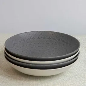 Kitchen Craft Stoneware Coupe Bowls | Set of 4 | 9 inches | Black