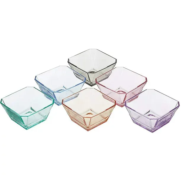 Lav Karen Glass Serving Bowls Set of 6, Colorful Prep Bowls, 10.25 oz