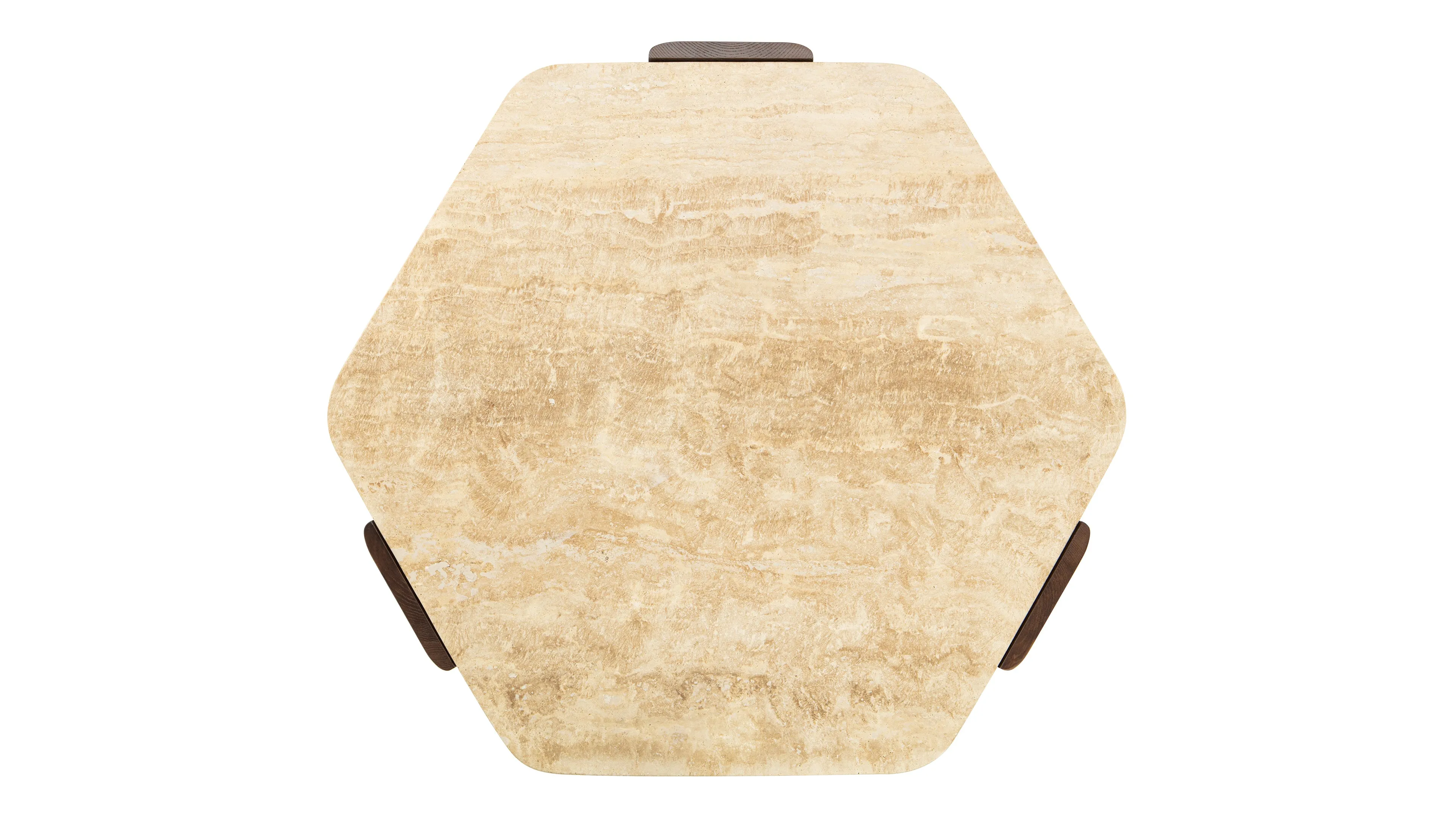 Lob - Lob Coffee Table, Travertine and Walnut