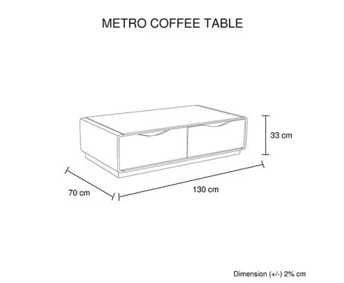 Metro Coffee Table Black Glass & White Painting