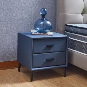 Meu Modern Nightstand with 2 Drawers - Blue