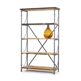 Reclaimed Wood & Iron Sagaponik Bookshelf