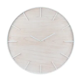 Round Open Face Blonde Clock with White