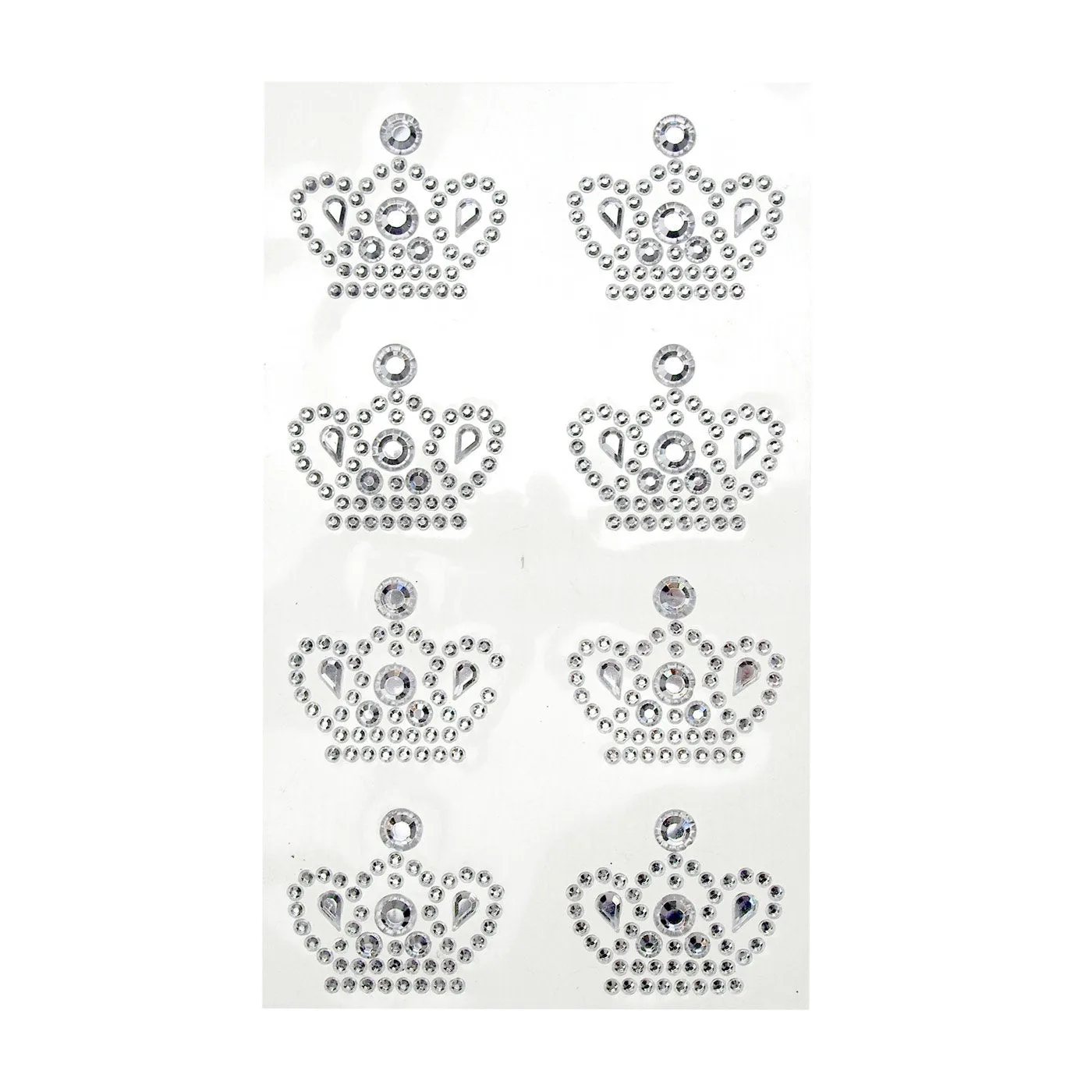 Royal Crown Adhesive Rhinestone Stickers, 8-Count