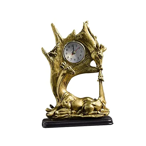 SAZ DEKOR Table Clock Statue Collection Figurine Table Clock for Bedroom Birthday Desk Giraffe |Figures Decoration Wooden |Garden Decoration Figures |Home Decoration Figures