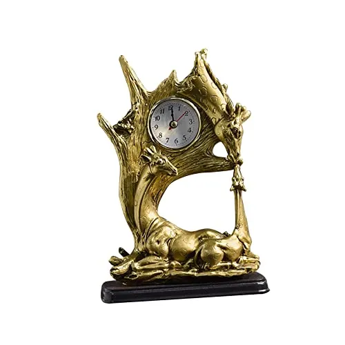 SAZ DEKOR Table Clock Statue Collection Figurine Table Clock for Bedroom Birthday Desk Giraffe |Figures Decoration Wooden |Garden Decoration Figures |Home Decoration Figures