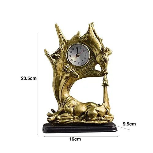 SAZ DEKOR Table Clock Statue Collection Figurine Table Clock for Bedroom Birthday Desk Giraffe |Figures Decoration Wooden |Garden Decoration Figures |Home Decoration Figures