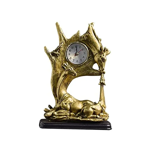 SAZ DEKOR Table Clock Statue Collection Figurine Table Clock for Bedroom Birthday Desk Giraffe |Figures Decoration Wooden |Garden Decoration Figures |Home Decoration Figures