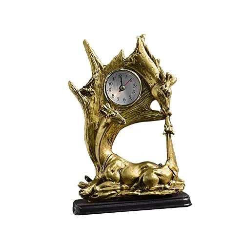 SAZ DEKOR Table Clock Statue Collection Figurine Table Clock for Bedroom Birthday Desk Giraffe |Figures Decoration Wooden |Garden Decoration Figures |Home Decoration Figures