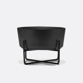 simple solid bowl with stand - matte black