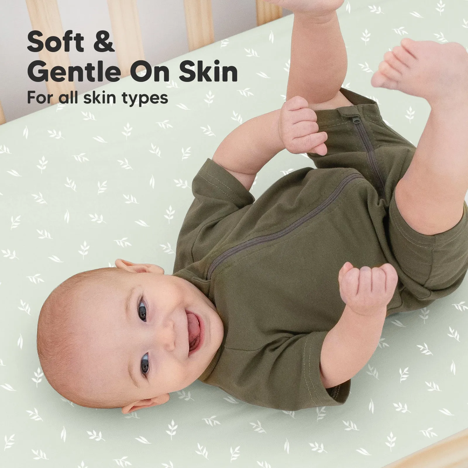 Soothe Fitted Crib Sheet (Herb)