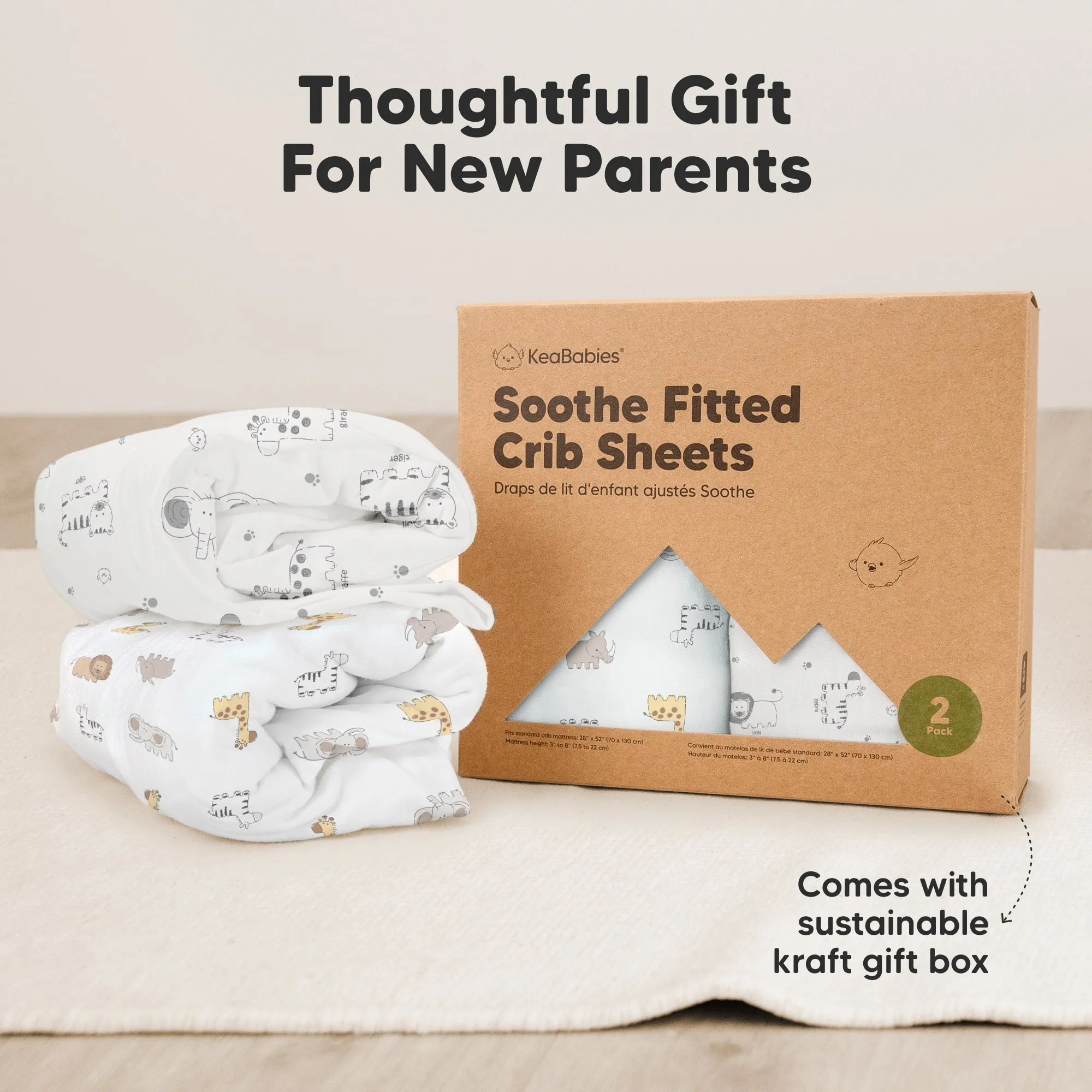 Soothe Fitted Crib Sheet (KeaSafari)