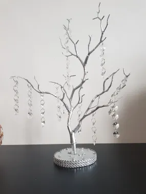 Table centrepiece, Crystal manzanita tree, wedding table decor, white wedding tree.