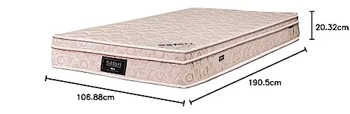 The Mattress Company | 5 Years Warranty | Spring Euro Top Double Bed Mattress, Dual Comfort 8 Inch Thickness (76x42X8)