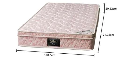 The Mattress Company | 5 Years Warranty | Spring Euro Top Double Bed Mattress, Dual Comfort 8 Inch Thickness (76x48X8)