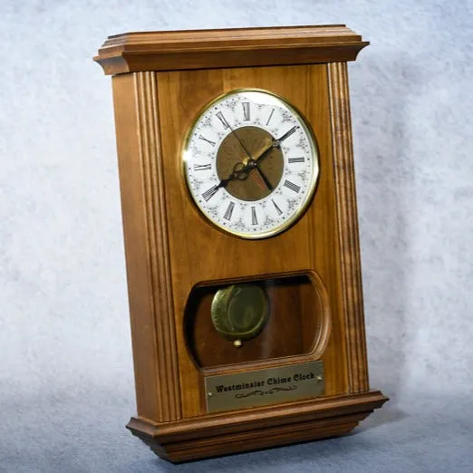 Wall Clock w/Pendulum/Plate