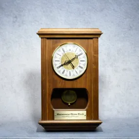 Wall Clock w/Pendulum/Plate