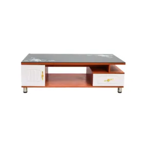 Wooden Extensive Coffee Table Added With Glass Dg5106