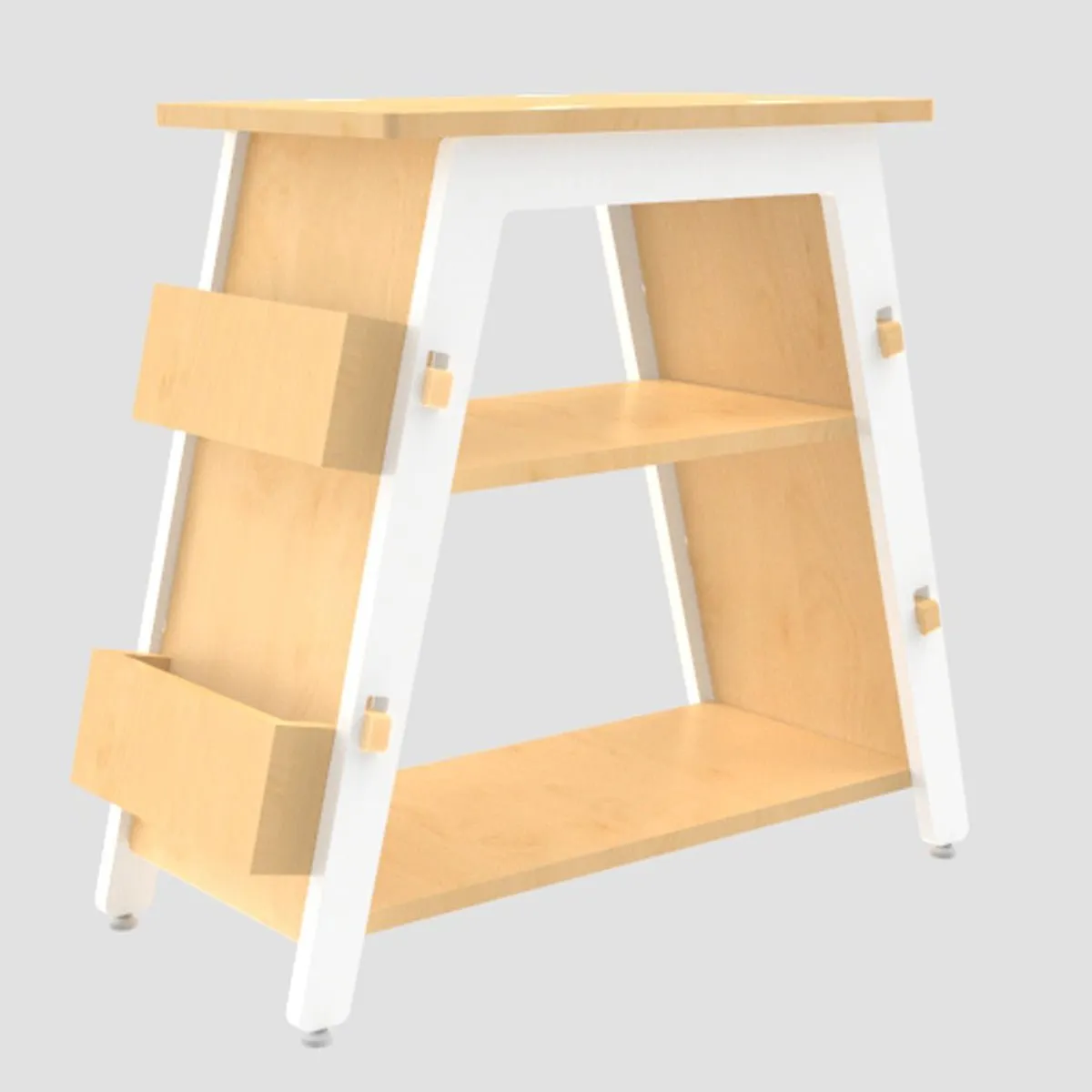 X&Y Red Pear Bookshelf - White