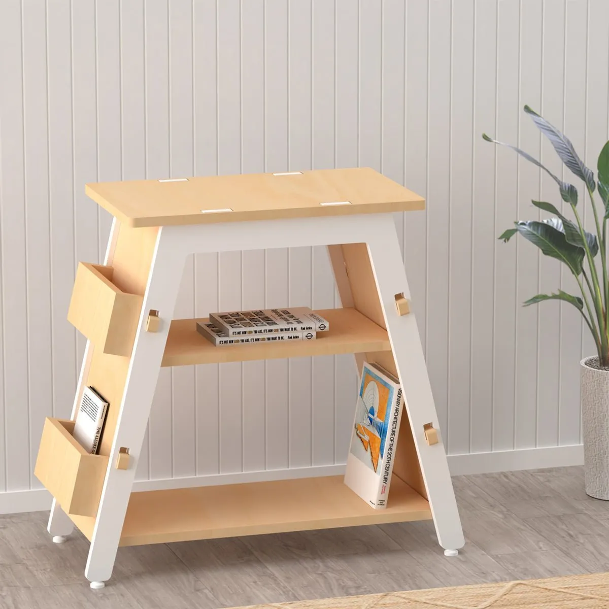 X&Y Red Pear Bookshelf - White