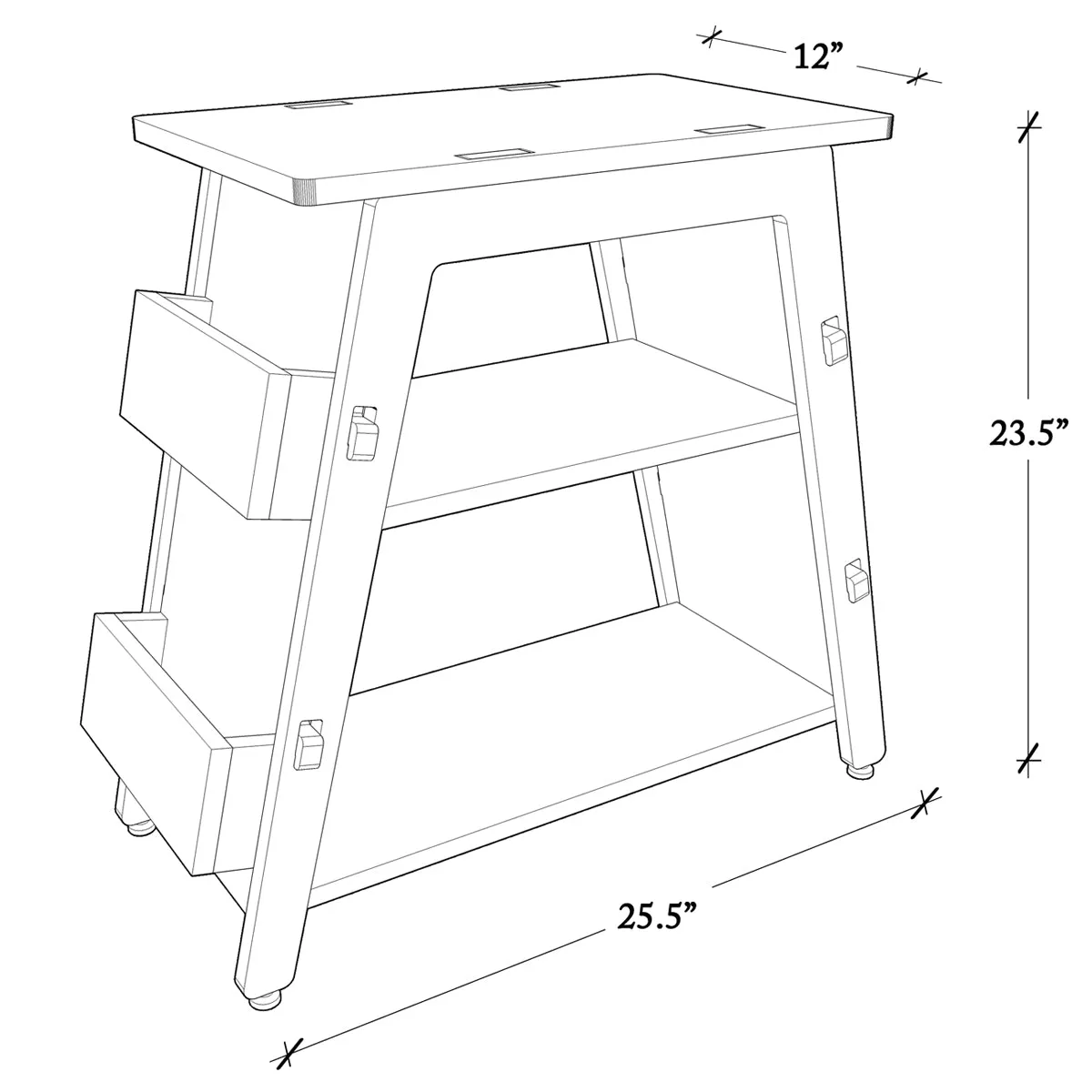 X&Y Red Pear Bookshelf - White